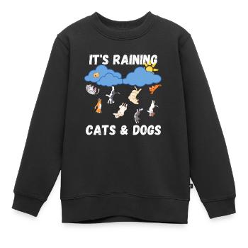 Raining Cats and Dogs - Kinder Premium Organic Sweatshirt - Schwarz - Vorne - AI Model Kid Female (0cm)