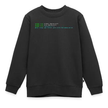 Linux terminal - Kids Premium Organic Sweatshirt - black - Front - AI Model Kid Female (0cm)