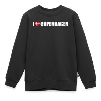 I love Copenhagen Dänemark Kopenhagen - Kinder Premium Organic Sweatshirt - Schwarz - Vorne - AI Model Kid Female (0cm)