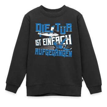 Fallschirmsprung Fallschirm - Kinder Premium Organic Sweatshirt - Schwarz - Vorne - AI Model Kid Female (0cm)