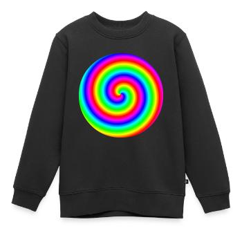 3D Arc-en-ciel Idée Cadeau Tube Hypnose Colorée LGBT - Sweat Premium enfant bio - noir - Devant - AI Model Kid Female (0cm)