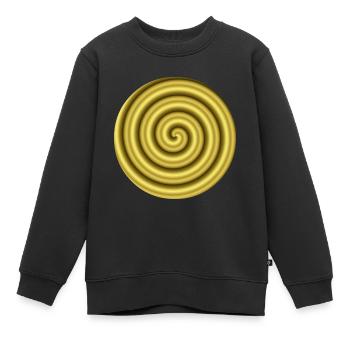 Idée cadeau d’or d’hypnose 3D Illusion d’optique - Sweat Premium enfant bio - noir - Devant - AI Model Kid Female (0cm)
