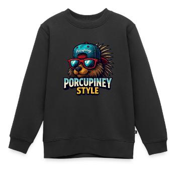 PORCUPINEY STYLE - Kinder Premium Organic Sweatshirt - Schwarz - Vorne - AI Model Kid Female (0cm)