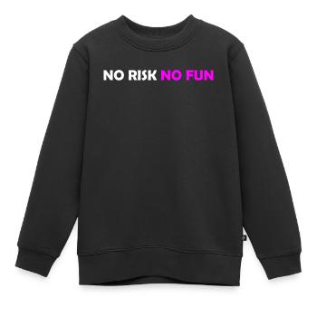 No Risk - Kids Premium Organic Sweatshirt - black - Front - AI Model Kid Female (0cm)