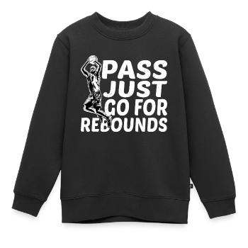 Pass, Just Go For Rebounds 2 - Kinder Premium Organic Sweatshirt - Schwarz - Vorne - AI Model Kid Female (0cm)