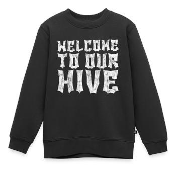 Welcome To Our Hive 3 - Kinder Premium Organic Sweatshirt - Schwarz - Vorne - AI Model Kid Female (0cm)