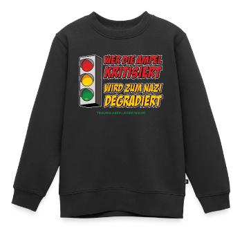 Qui critique le feu tricolore - Sweat Premium enfant bio - noir - Devant - AI Model Kid Female (0cm)