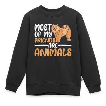 Most Of My Friends Are Animals 7 - Kids Premium Organic Sweatshirt - black - Front - AI Model Kid Female (0cm)
