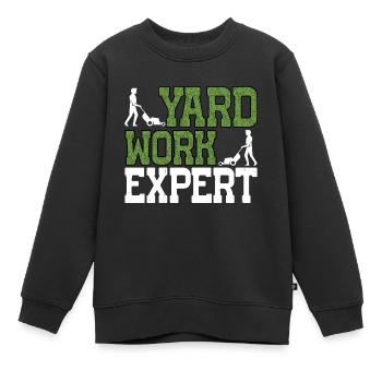 Yard Work Expert 22 - Kids Premium Organic Sweatshirt - black - Front - AI Model Kid Female (0cm)