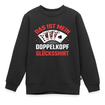 Doppelkopf Kartenspielen Doppelkopfspieler - Kinder Premium Organic Sweatshirt - Schwarz - Vorne - AI Model Kid Female (0cm)