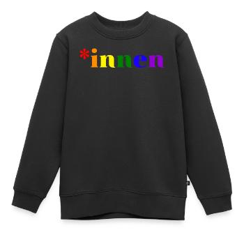 *innen Gendern - Kinder Premium Organic Sweatshirt - Schwarz - Vorne - AI Model Kid Female (0cm)