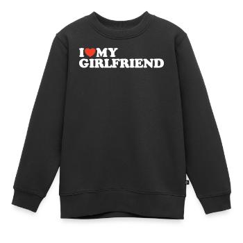J’aime ma chemise coeur de copine - Sweat Premium enfant bio - noir - Devant - AI Model Kid Female (0cm)
