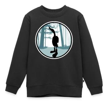 Ente mit Rucksack - Kinder Premium Organic Sweatshirt - Schwarz - Vorne - AI Model Kid Female (0cm)