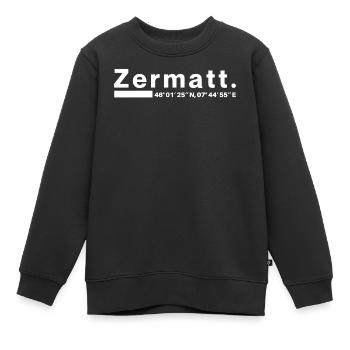 Coordonnées Zermatt Valais Suisse - Sweat Premium enfant bio - noir - Devant - AI Model Kid Female (0cm)
