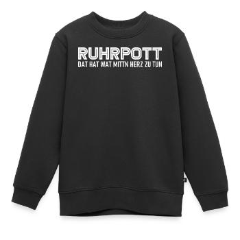 Ruhrpott - Dat hat wat mittn Herz zu tun - Zeche - Kinder Premium Organic Sweatshirt - Schwarz - Vorne - AI Model Kid Female (0cm)