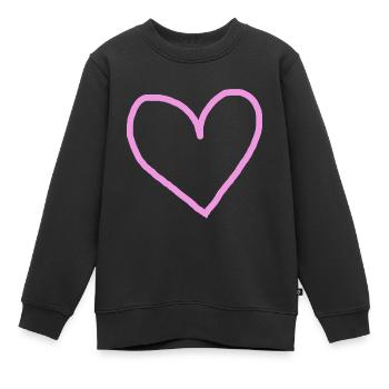 Rosa Herz Geschenkidee pink - Kinder Premium Organic Sweatshirt - Schwarz - Vorne - AI Model Kid Female (0cm)
