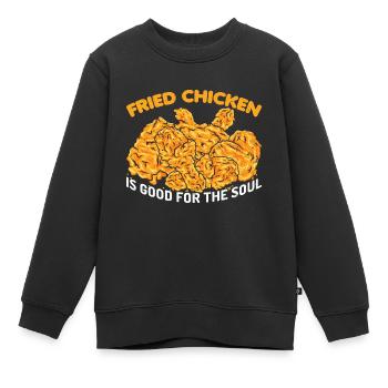 Foodaholic Witzig Fast Food Brathähnchen Lebenssti - Kinder Premium Organic Sweatshirt - Schwarz - Vorne - AI Model Kid Female (0cm)