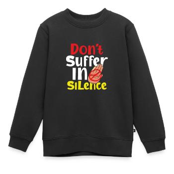 Anti Bully Gift Ne souffrez pas en silence Anti - Sweat Premium enfant bio - noir - Devant - AI Model Kid Female (0cm)