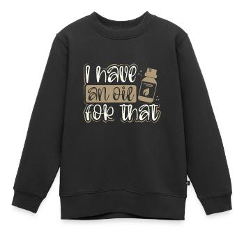 Les cadeaux de praticien d’huile essentielle ont une huile pour - Sweat Premium enfant bio - noir - Devant - AI Model Kid Female (0cm)