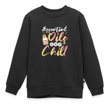 Huiles essentielles et huile essentielle de refroidissement - Sweat Premium enfant bio - noir - Devant - AI Model Kid Female (0cm)