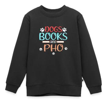 Pho Lover Geschenkhunde Bücher und Pho Reader - Kinder Premium Organic Sweatshirt - Schwarz - Vorne - AI Model Kid Female (0cm)