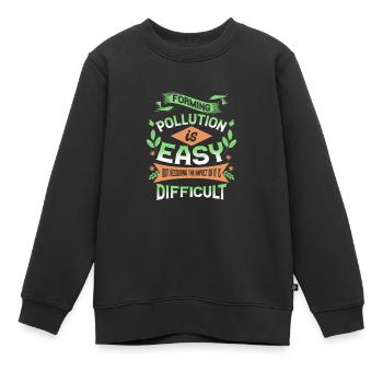 Die Bildung von Verschmutzung ist einfach zu lösen Auswirkungen ist - Kinder Premium Organic Sweatshirt - Schwarz - Vorne - AI Model Kid Female (0cm)