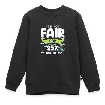 Klimawandel nicht fair 25% zu verschmutzen 75% - Kinder Premium Organic Sweatshirt - Schwarz - Vorne - AI Model Kid Female (0cm)