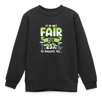 Klimawandel nicht fair 25% zu verschmutzen 75% - Kinder Premium Organic Sweatshirt - Schwarz - Vorne - AI Model Kid Female (0cm)