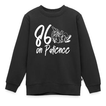 86 Sur la patience 2 - Sweat Premium enfant bio - noir - Devant - AI Model Kid Female (0cm)