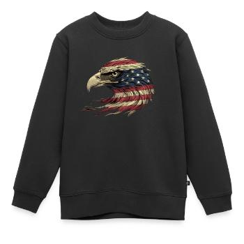 American Flag Freedom Eagle USA Pride 2 - Kinder Premium Organic Sweatshirt - Schwarz - Vorne - AI Model Kid Female (0cm)
