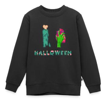 Halloween Zombie Untoter Leiche Kreatur Tot Kostüm - Kinder Premium Organic Sweatshirt - Schwarz - Vorne - AI Model Kid Female (0cm)