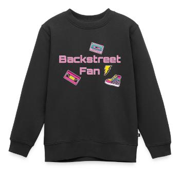 Backstreet Fan, fan, rétro, vintage, 90 er - Sweat Premium enfant bio - noir - Devant - AI Model Kid Female (0cm)