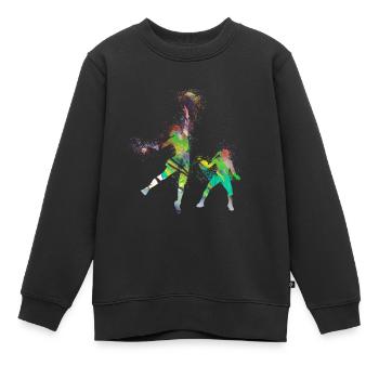 basketballerin,basketball,Graffiti - Kinder Premium Organic Sweatshirt - Schwarz - Vorne - AI Model Kid Female (0cm)