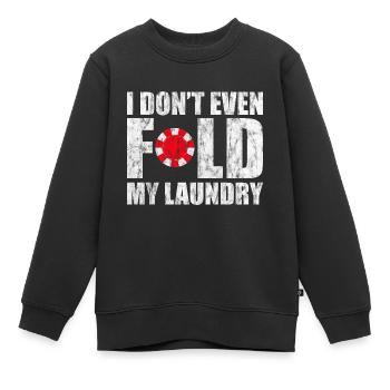 Je ne plie même pas mon linge 3 - Sweat Premium enfant bio - noir - Devant - AI Model Kid Female (0cm)