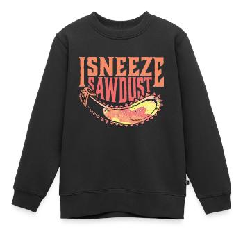 J’éternue de la sciure de bois - Sweat Premium enfant bio - noir - Devant - AI Model Kid Female (0cm)