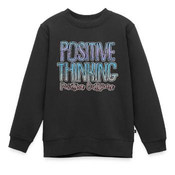 Pensée positive Résultat positif 3 - Sweat Premium enfant bio - noir - Devant - AI Model Kid Female (0cm)