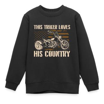 Gift ideas for trikers - Kids Premium Organic Sweatshirt - black - Front - AI Model Kid Female (0cm)