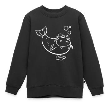 Mister Fish - Kids Premium Organic Sweatshirt - black - Front - AI Model Kid Female (0cm)