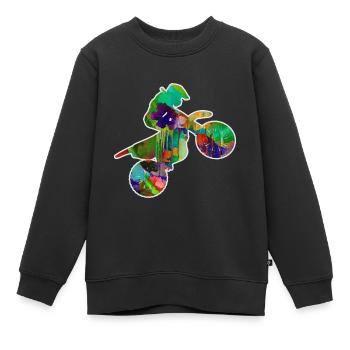 Moto, Moto, Moto, Graffiti, Peinture - Sweat Premium enfant bio - noir - Devant - AI Model Kid Female (0cm)