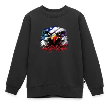 American Flag Freedom Eagle USA Pride - Kinder Premium Organic Sweatshirt - Schwarz - Vorne - AI Model Kid Female (0cm)