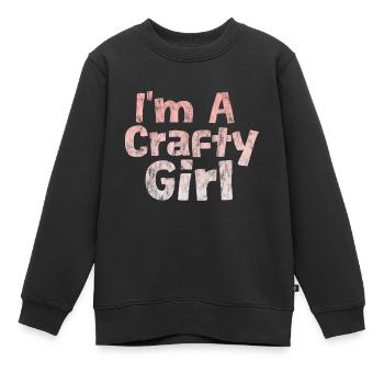 I'm A Crafty Girl 3 - Kinder Premium Organic Sweatshirt - Schwarz - Vorne - AI Model Kid Female (0cm)