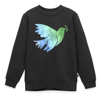 Colombes de paix Paix Paix Paix dans le monde Amour - Sweat Premium enfant bio - noir - Devant - AI Model Kid Female (0cm)