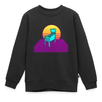 Pinball Machine Retro Vintage Arcade Spiel Liebhab - Kinder Premium Organic Sweatshirt - Schwarz - Vorne - AI Model Kid Female (0cm)