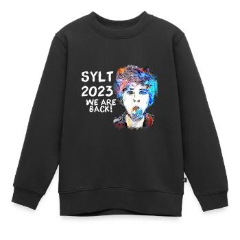punks,sylt,ticket,punk,tauben,graffiti, - Kinder Premium Organic Sweatshirt - Schwarz - Vorne - AI Model Kid Female (0cm)