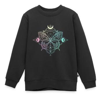 Pastel Goth Lune Goth papillon lune gothique - Sweat Premium enfant bio - noir - Devant - AI Model Kid Female (0cm)