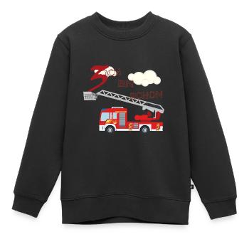 Feuerwehr Auto - 3. Geburtstag - Kinder Premium Organic Sweatshirt - Schwarz - Vorne - AI Model Kid Female (0cm)