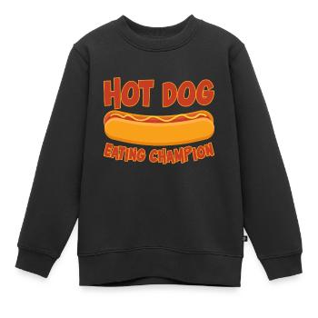 Champion de la consommation de hot-dogs 6 - Sweat Premium enfant bio - noir - Devant - AI Model Kid Female (0cm)