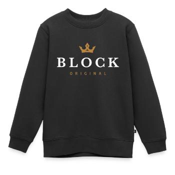 Block Original Familienlogo - Kinder Premium Organic Sweatshirt - Schwarz - Vorne - AI Model Kid Female (0cm)