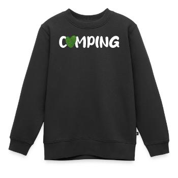 Camping Herz Rasen Gras Wiese Quote Wohnmobil Fan - Kinder Premium Organic Sweatshirt - Schwarz - Vorne - AI Model Kid Female (0cm)