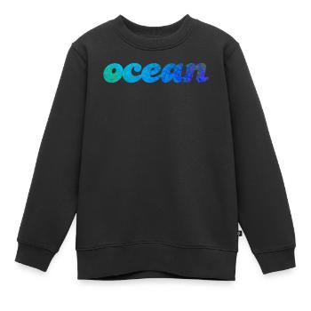 Océan Océan Eau de mer Atlantique Pacifique Quota - Sweat Premium enfant bio - noir - Devant - AI Model Kid Female (0cm)